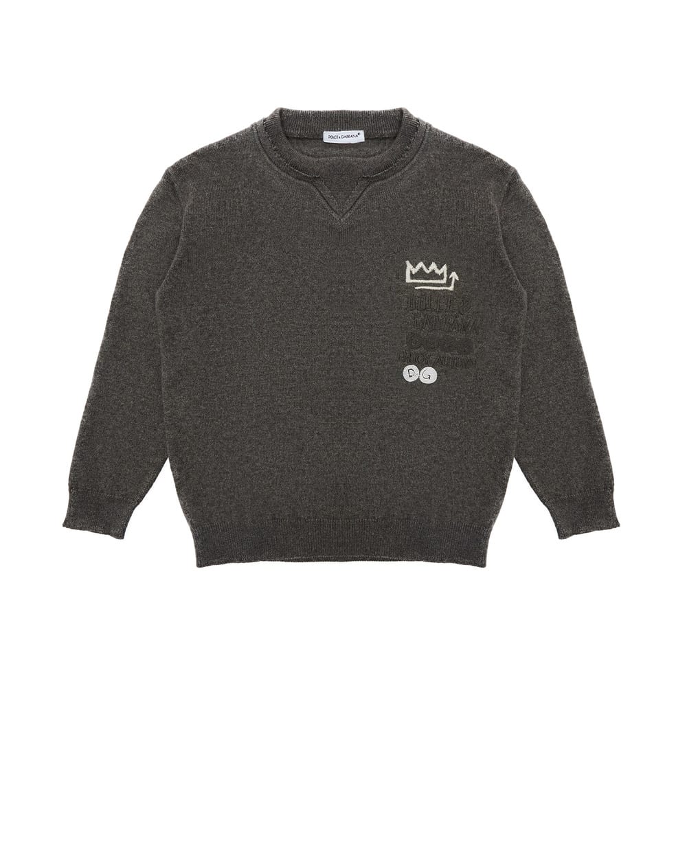 Шерстяной джемпер Dolce&Gabbana Kids L4KW80-JAM5R-B, серый цвет • Купить в интернет-магазине Kameron