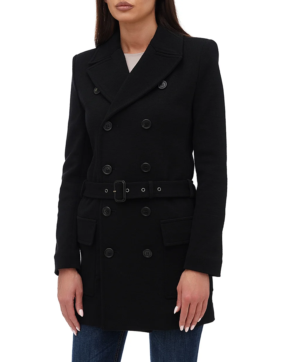 Пальто Saint Laurent 774883-Y288V, черный цвет • Купить в интернет-магазине Kameron