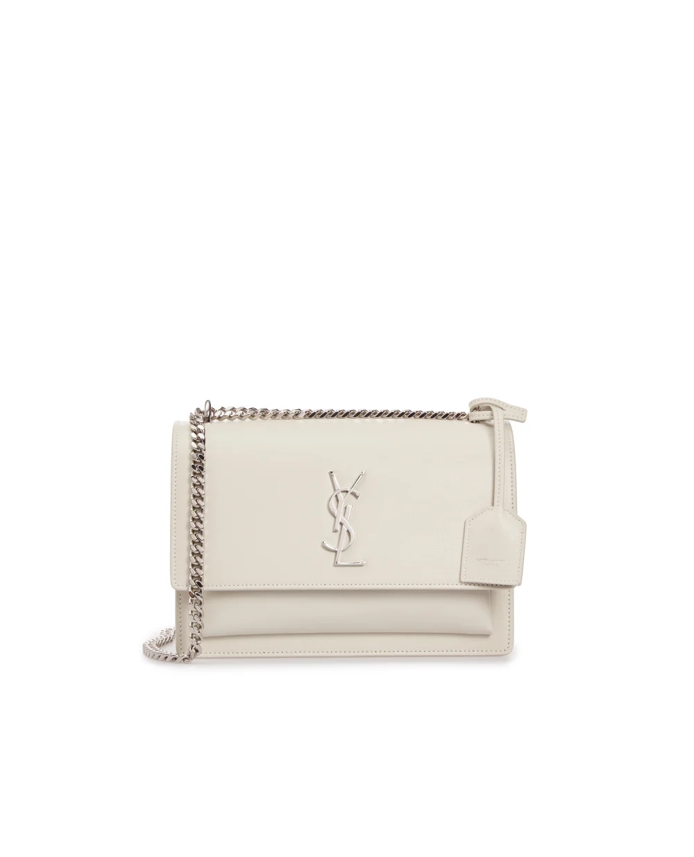 Кожаная сумка Sunset Medium Saint Laurent 442906-D420N-, белый цвет • Купить в интернет-магазине Kameron