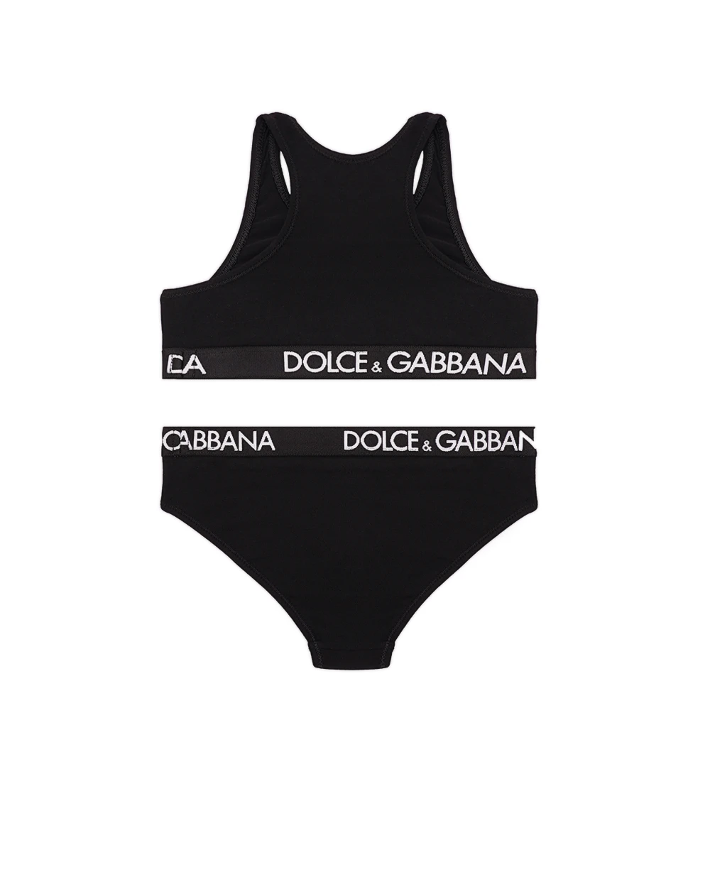 Дитячий комплект білизни (топ, трусики) Dolce&Gabbana Kids L5J713-FUGNE, чорний колір • Купити в інтернет-магазині Kameron