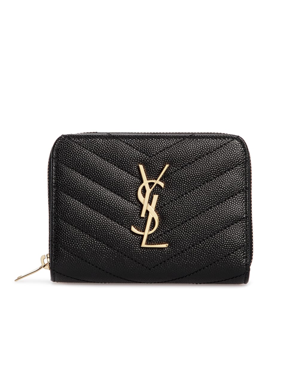 Кожаный кошелек Saint Laurent 403723-BOW01-, черный цвет • Купить в интернет-магазине Kameron