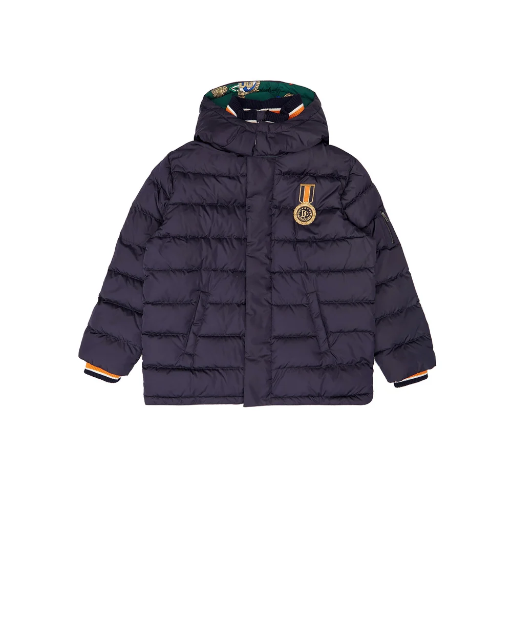 Пуховик Dolce&Gabbana Kids L4JB1O-G7XDE-S, синий цвет • Купить в интернет-магазине Kameron