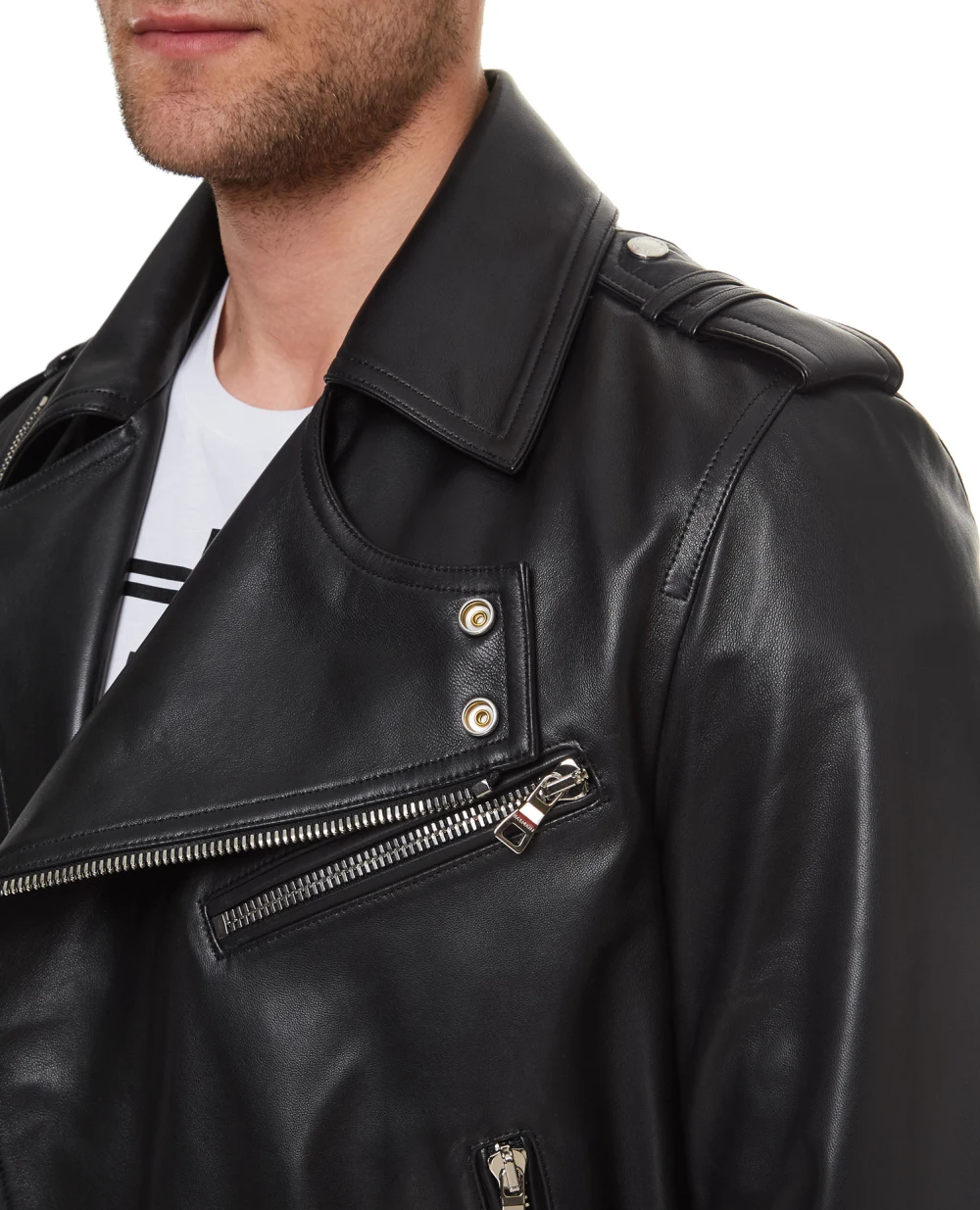 Кожаная косуха Balmain VH0TD055L110, черный цвет • Купить в интернет-магазине Kameron