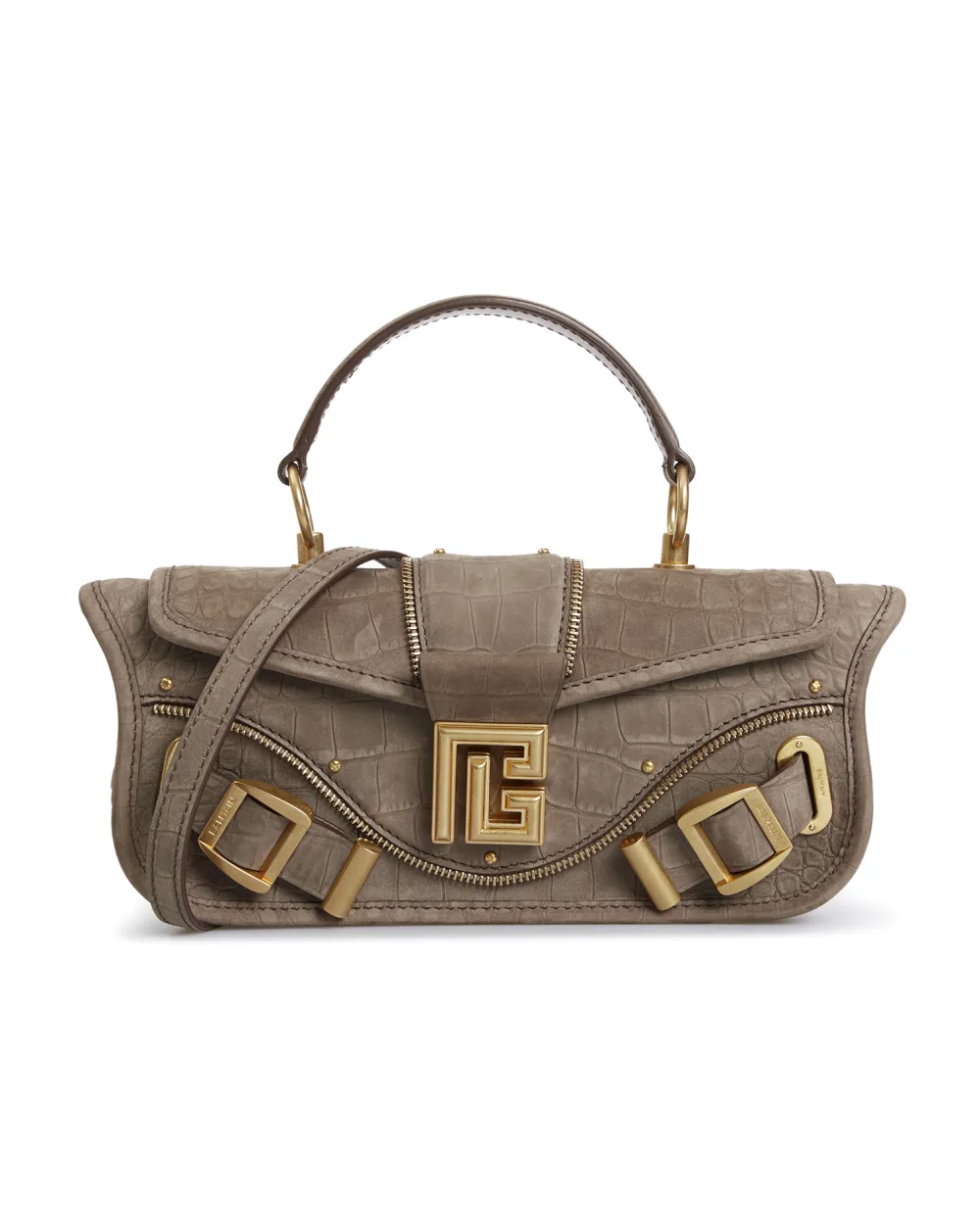 Кожаная сумка Blaze Pouch Balmain AN1AE795LCND, оливковый цвет • Купить в интернет-магазине Kameron
