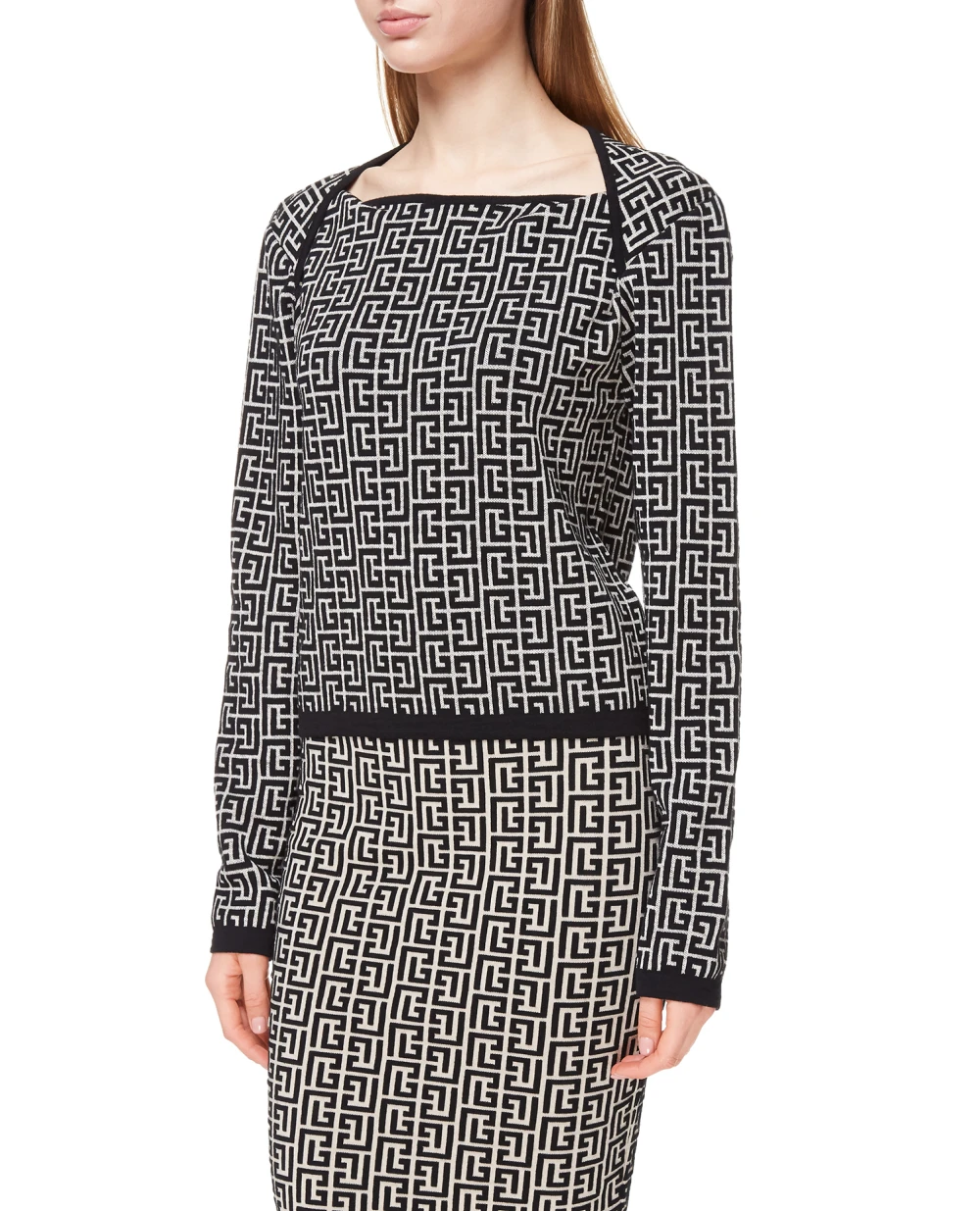 Шерстяной джемпер Balmain VF0KD010K256, черный цвет • Купить в интернет-магазине Kameron