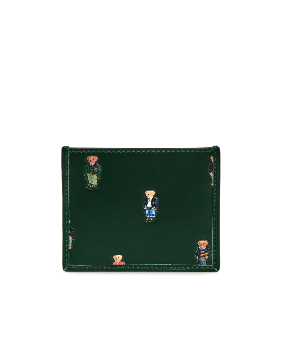 Кожаная визитница Polo Ralph Lauren 405826010004, зеленый цвет • Купить в интернет-магазине Kameron