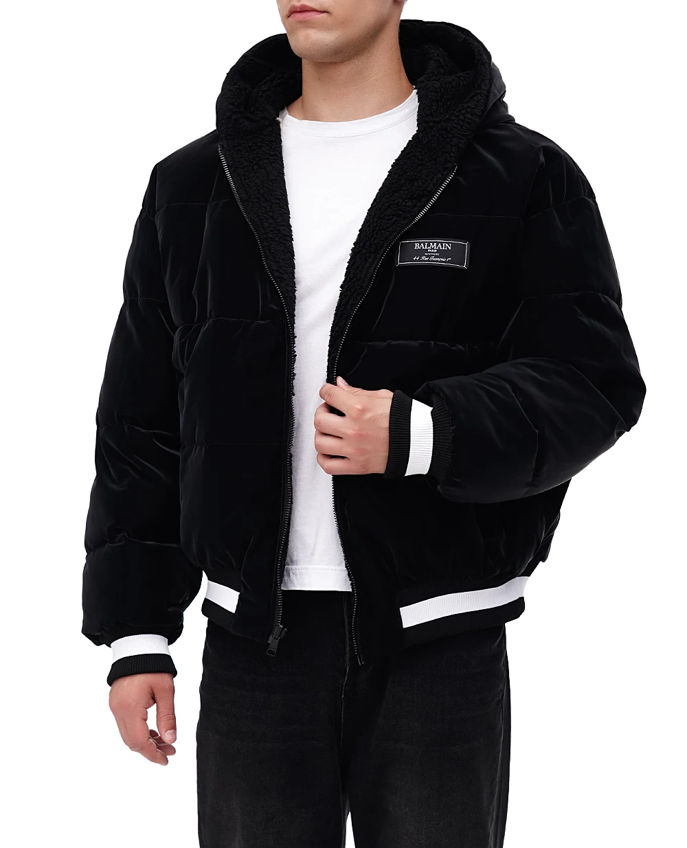Бомбер двухсторонний Balmain DH1TF320XG23, черный цвет • Купить в интернет-магазине Kameron