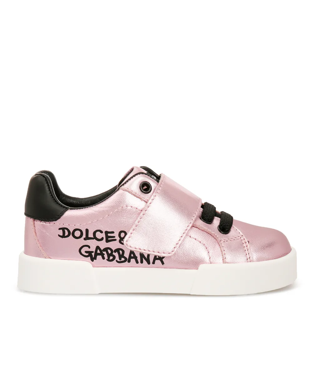 Кожаные сникеры Dolce&Gabbana Kids DN0155-AN442, розовый цвет • Купить в интернет-магазине Kameron