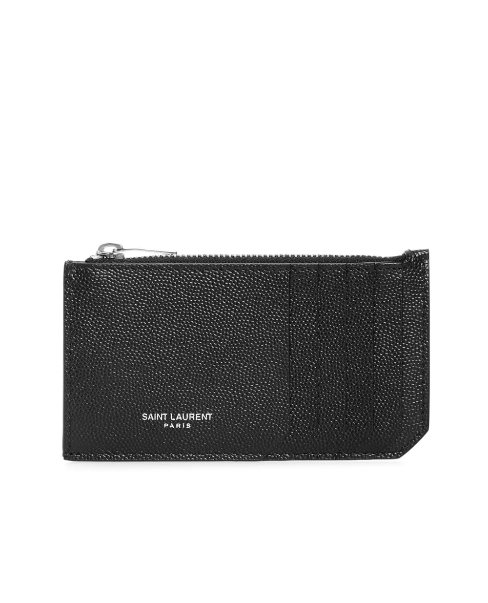 Кожаная визитница Pouch Saint Laurent 609362-BTY0N-, черный цвет • Купить в интернет-магазине Kameron