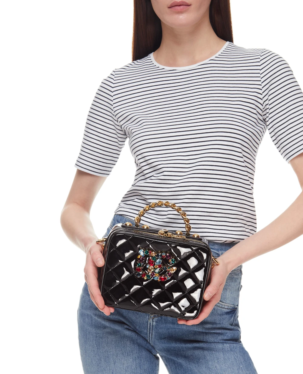 Кожаная сумка 3.5 Dolce&Gabbana BB7092-AY065, черный цвет • Купить в интернет-магазине Kameron