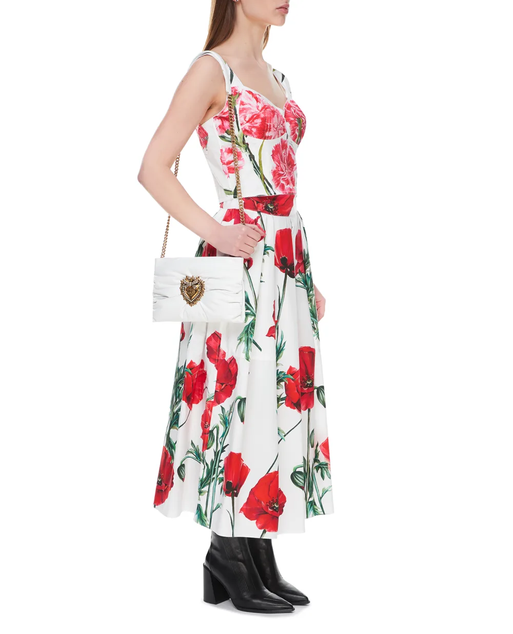 Кожаная сумка Devotion Soft Small Dolce&Gabbana BB7378-AK274, белый цвет • Купить в интернет-магазине Kameron