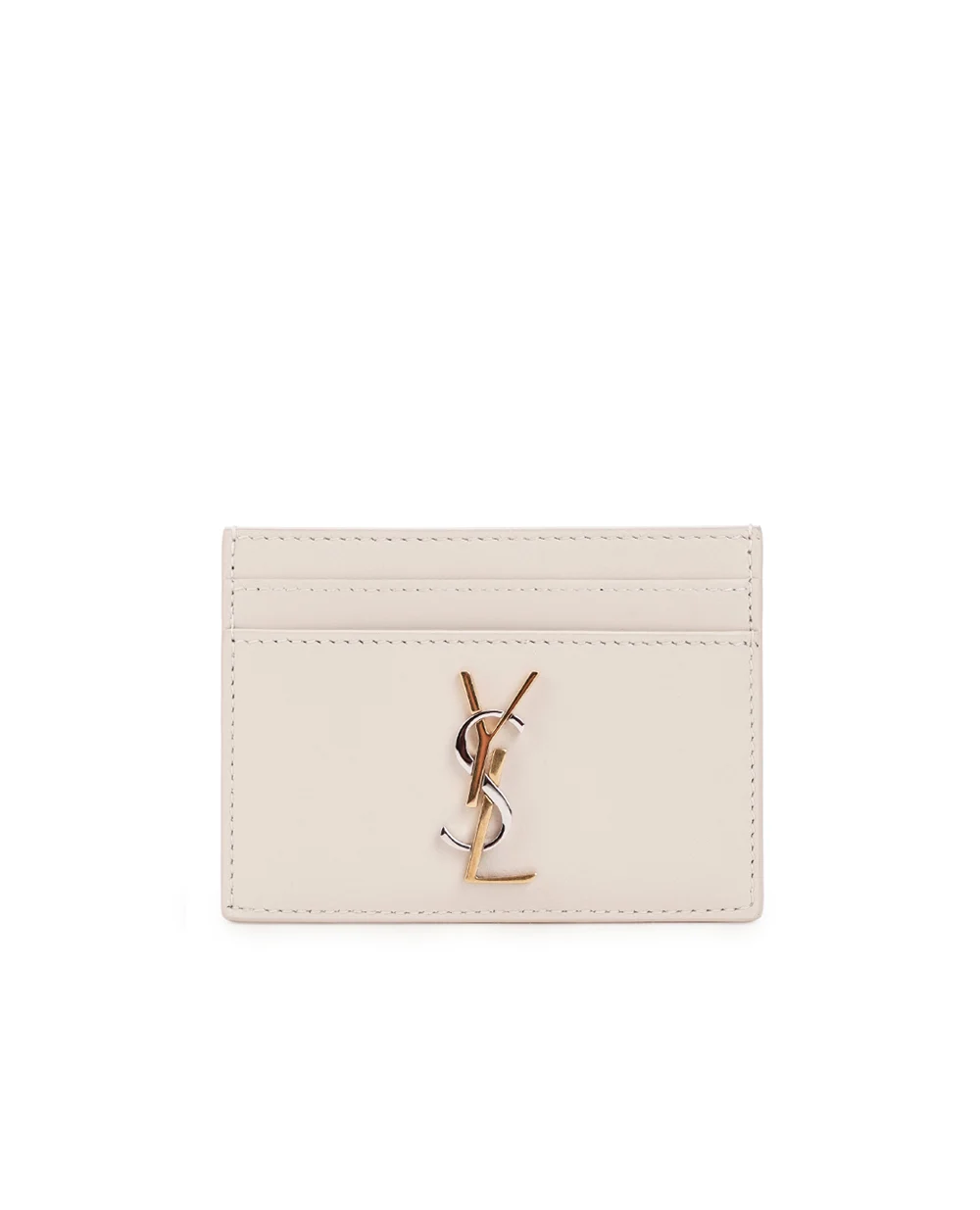 Кожаная визитница Saint Laurent 370778-AAB4K, белый цвет • Купить в интернет-магазине Kameron