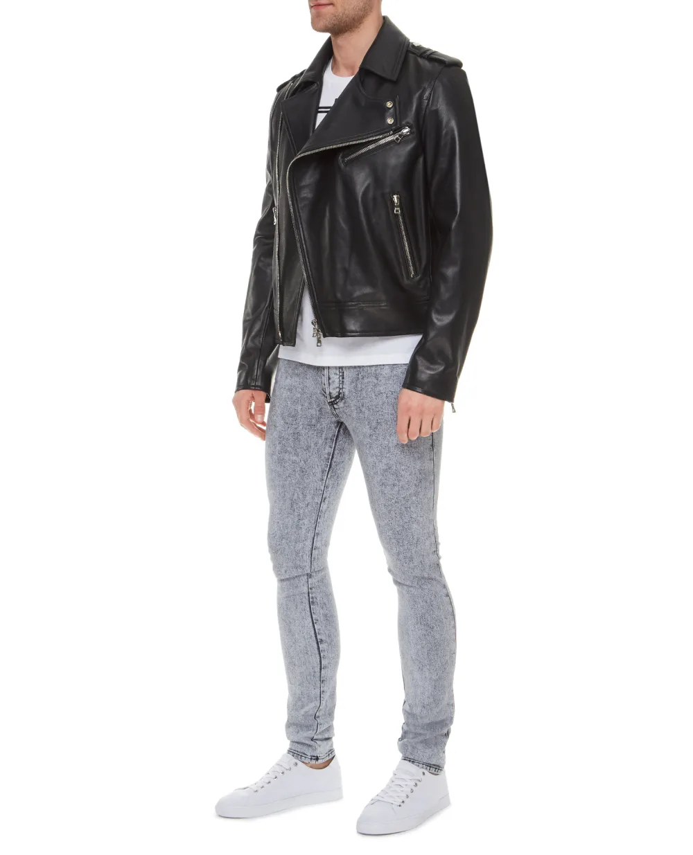 Кожаная косуха Balmain VH0TD055L110, черный цвет • Купить в интернет-магазине Kameron