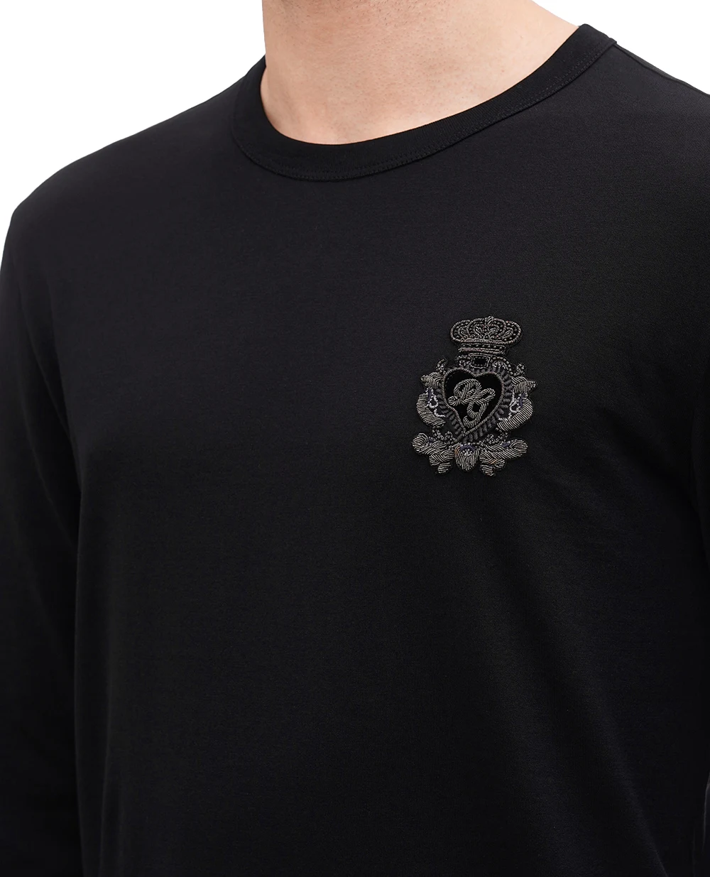 Лонгслив Dolce&Gabbana G8KF6Z-G7VKV, черный цвет • Купить в интернет-магазине Kameron