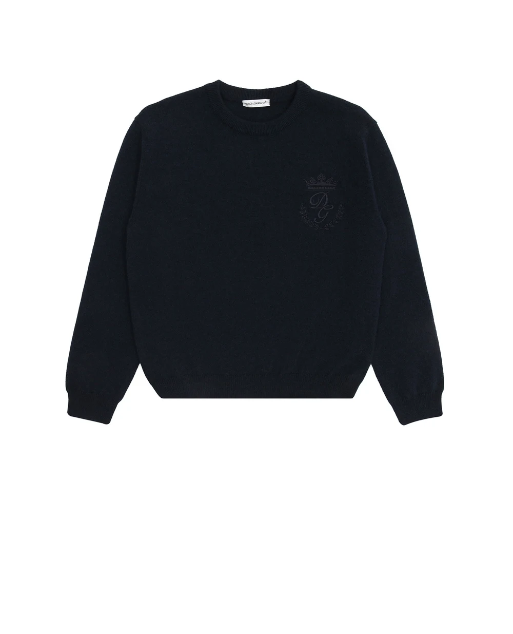 Детский кашемировый джемпер Dolce&Gabbana Kids L4KW22-JAW00-B, темно-синий цвет • Купить в интернет-магазине Kameron