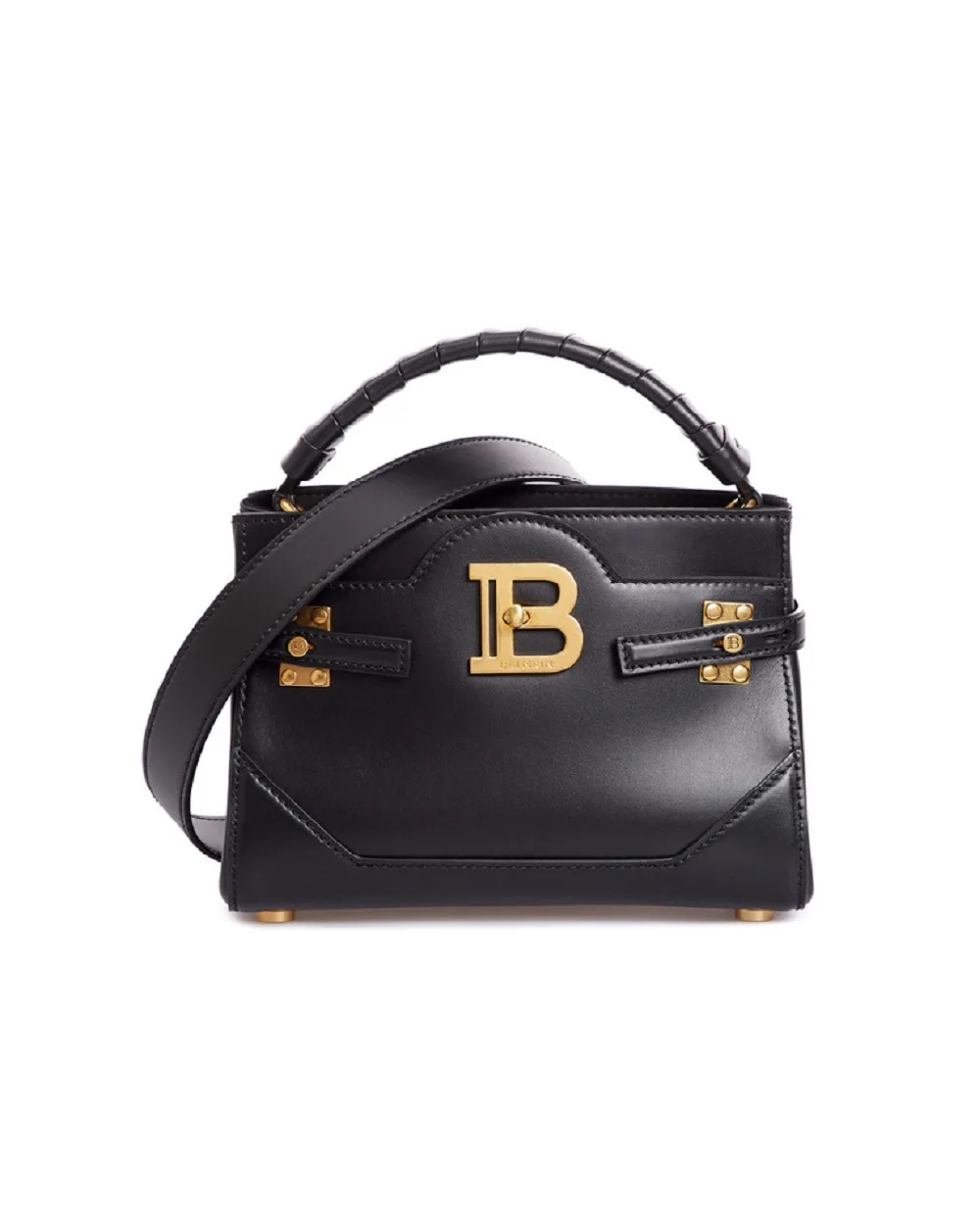 Кожаная сумка B-Buzz Top Handle 22 Balmain CN1DA797LAVE, черный цвет • Купить в интернет-магазине Kameron