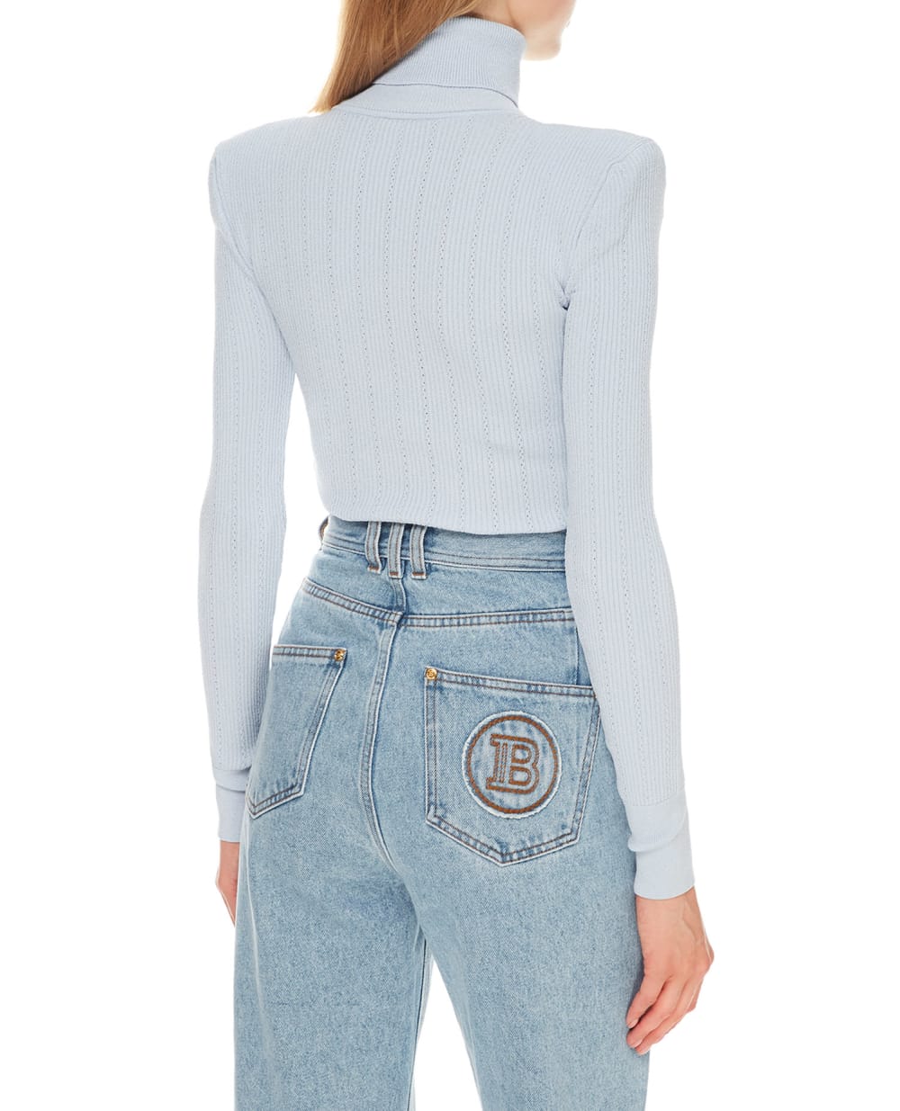 Гольф Balmain WF1KH000K211, голубой цвет • Купить в интернет-магазине Kameron
