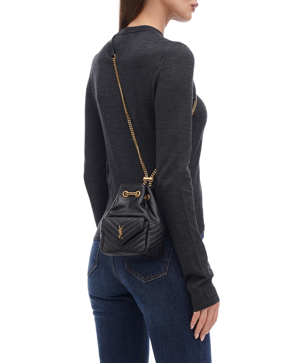 Кожаная сумка Joe Mini Saint Laurent 760745-1EL07, черный цвет • Купить в интернет-магазине Kameron