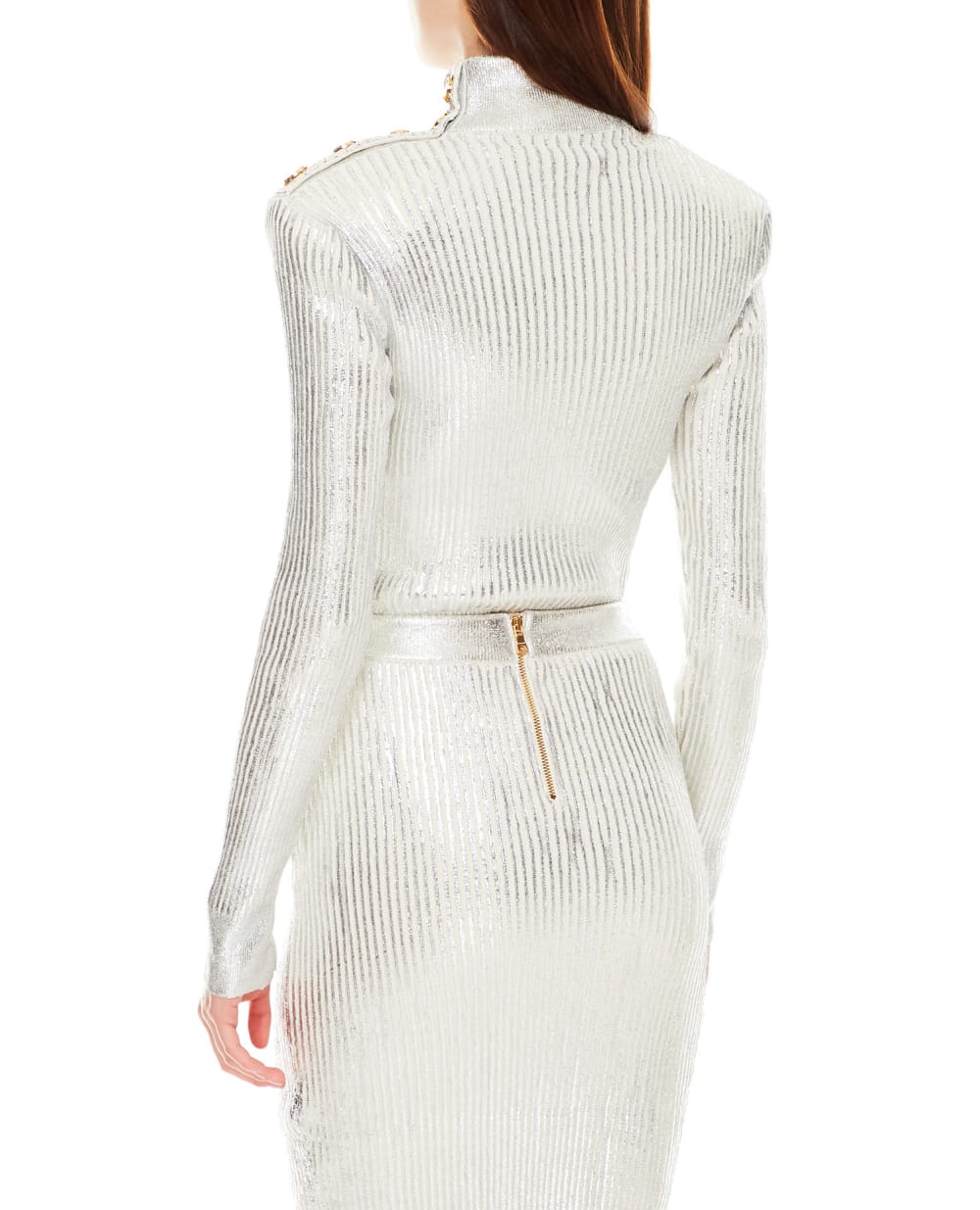 Шерстяной гольф Balmain WF0KF005K314, серебряный цвет • Купить в интернет-магазине Kameron