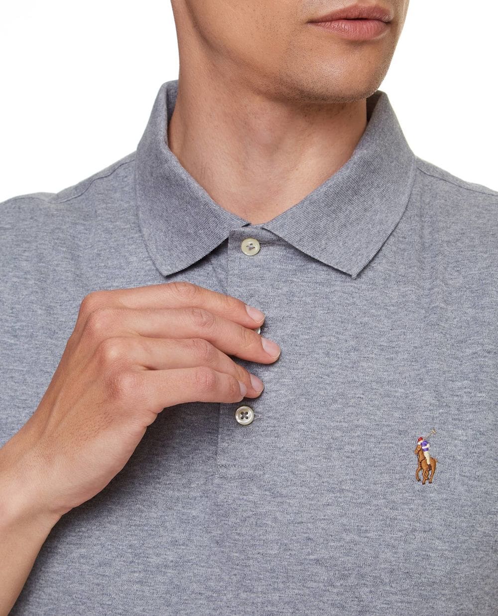 Поло Polo Ralph Lauren 710704319054, серый цвет • Купить в интернет-магазине Kameron