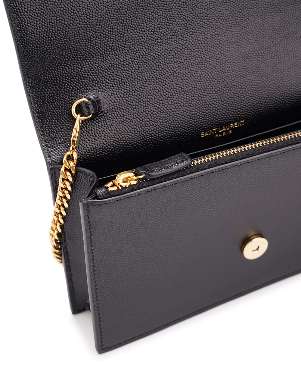 Кожаная сумка Grain De Poudre Saint Laurent 742833-BOW0J, черный цвет • Купить в интернет-магазине Kameron