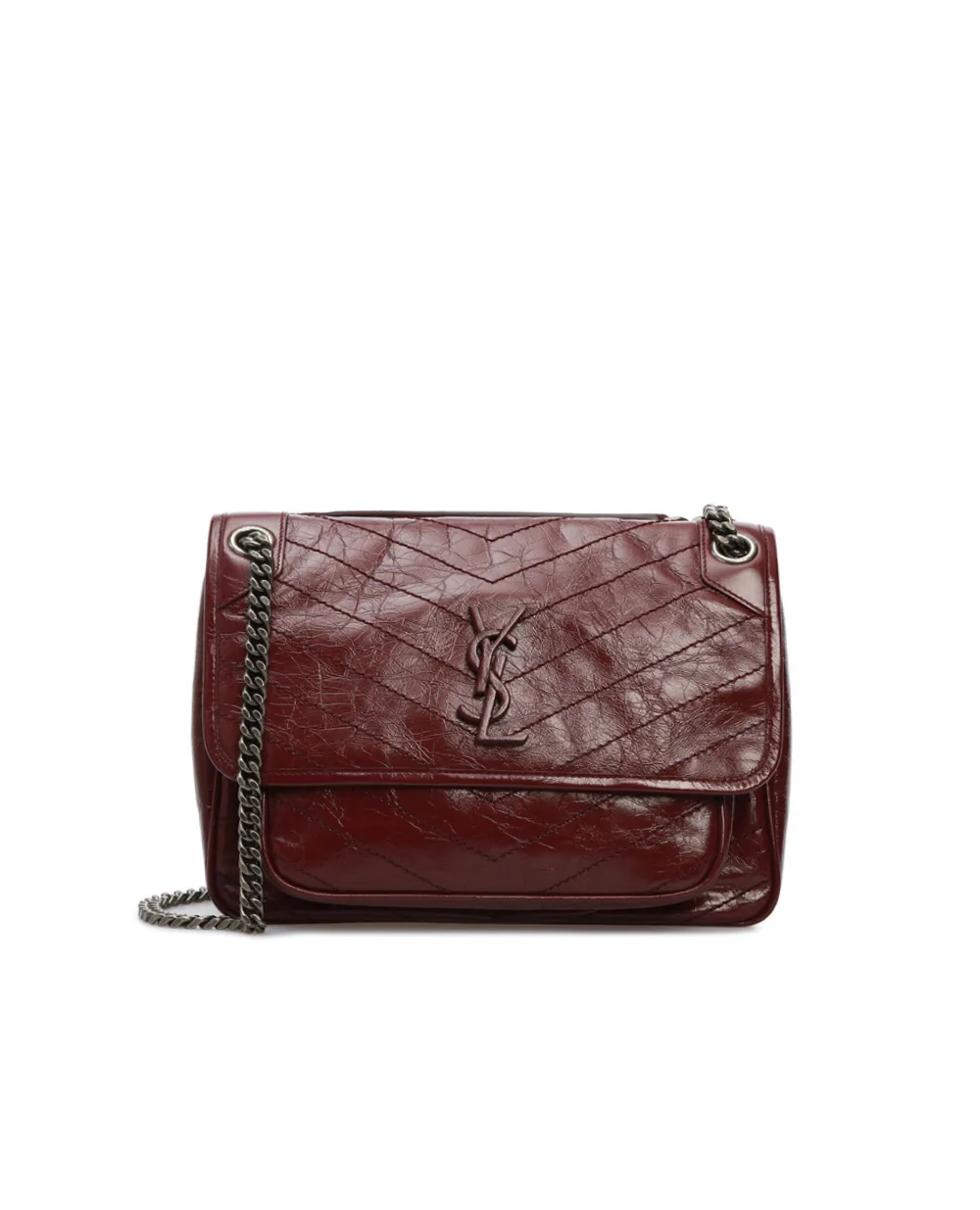 Кожаная сумка Niki Medium Saint Laurent 498894-0EN04-, бордовый цвет • Купить в интернет-магазине Kameron