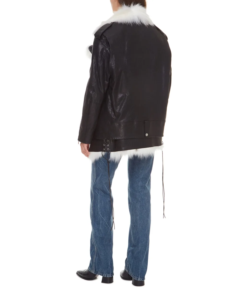 Кожаная дубленка Saint Laurent 485051-YC2HN-, черный цвет • Купить в интернет-магазине Kameron