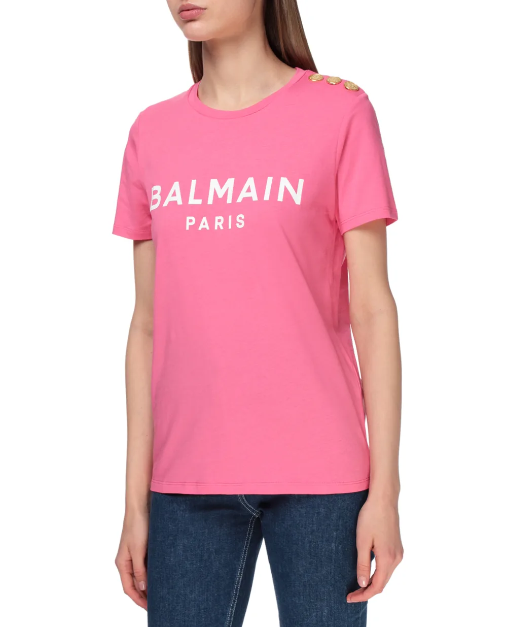Футболка Balmain VF11350B001, розовый цвет • Купить в интернет-магазине Kameron