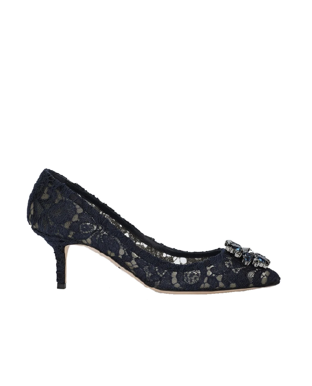 Кружевные лодочки Rainbow Lace Dolce&Gabbana CD0066-AL198, темно-синий цвет • Купить в интернет-магазине Kameron