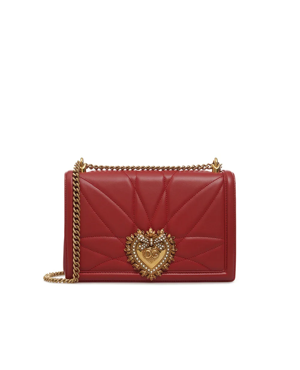 Кожаная сумка Devotion Large Dolce&Gabbana BB6651-AV967, красный цвет • Купить в интернет-магазине Kameron