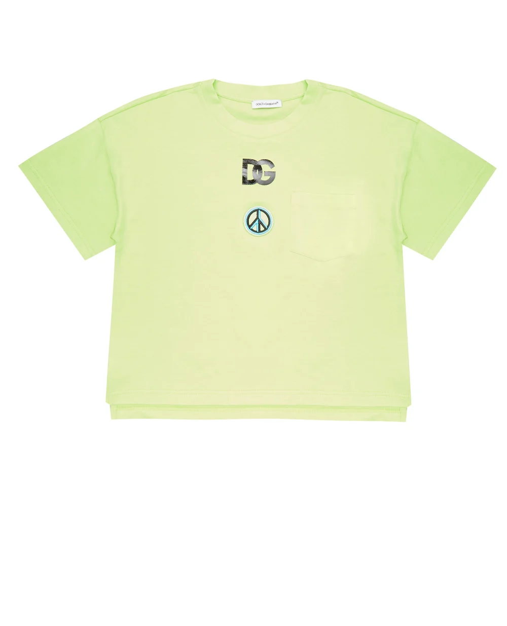 Футболка Dolce&Gabbana Kids L4JTES-G7BZM-S, салатовый цвет • Купить в интернет-магазине Kameron