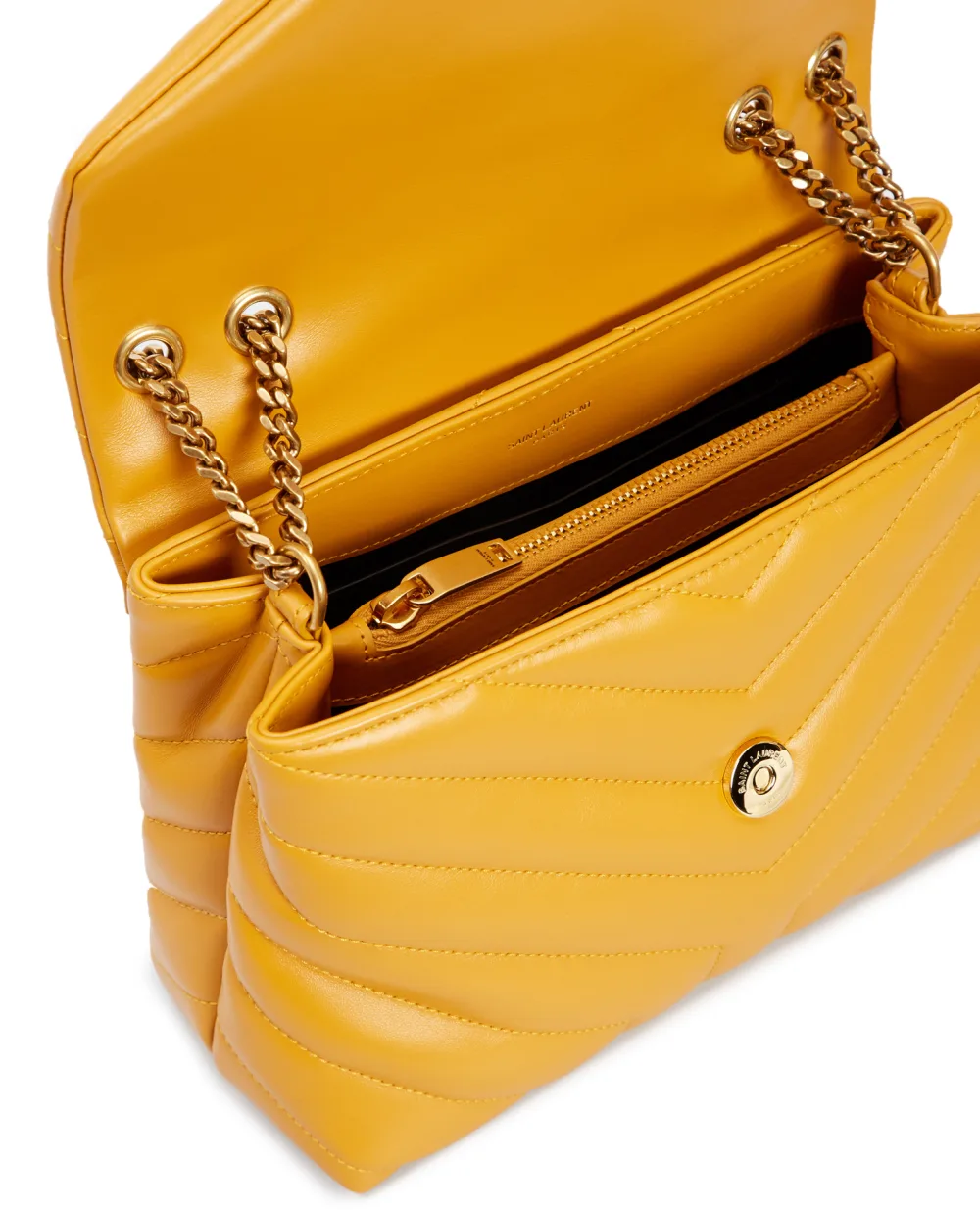 Кожаная сумка Loulou Small Saint Laurent 494699-DV727-, желтый цвет • Купить в интернет-магазине Kameron