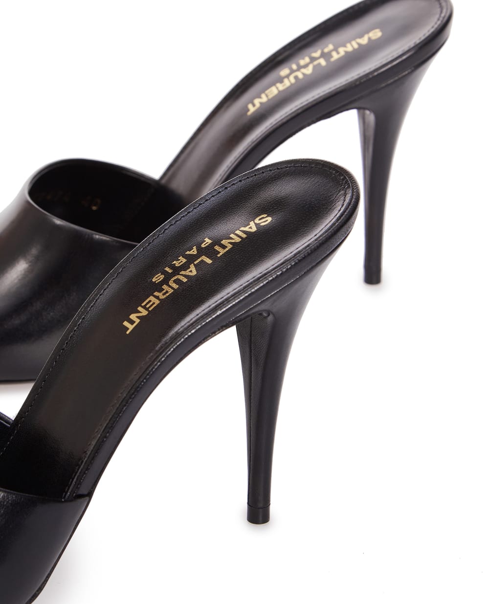 Кожаные мюли Sexy Saint Laurent 650474-1ZJ00, черный цвет • Купить в интернет-магазине Kameron