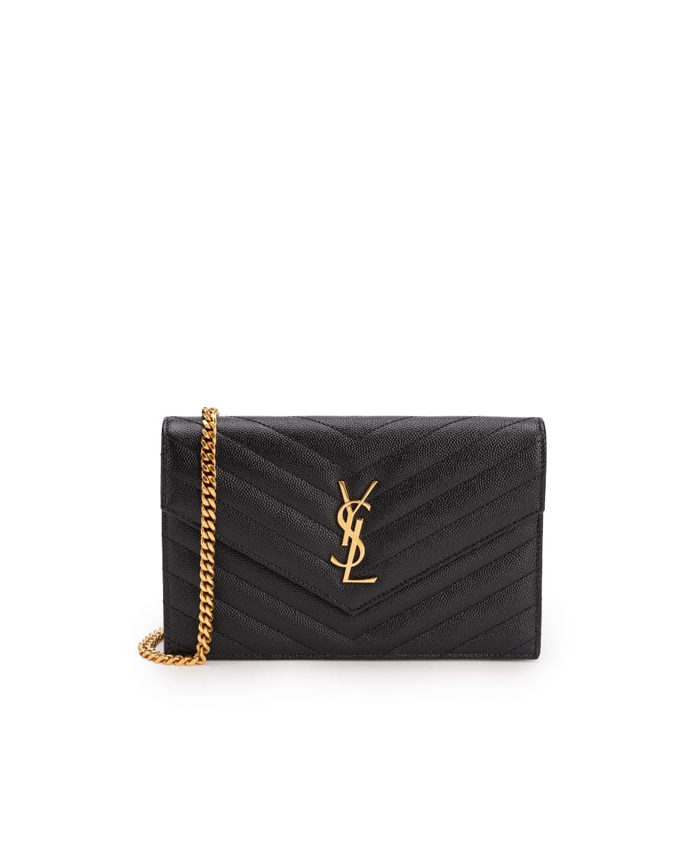 Кожаная сумка Cassandre Chain Wallet Saint Laurent 742920-BOW01, черный цвет • Купить в интернет-магазине Kameron