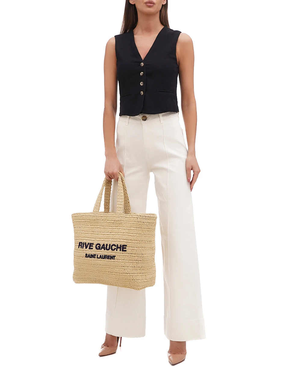 Сумка Rive Gauche Large Saint Laurent 688864-GAAA1, бежевый цвет • Купить в интернет-магазине Kameron