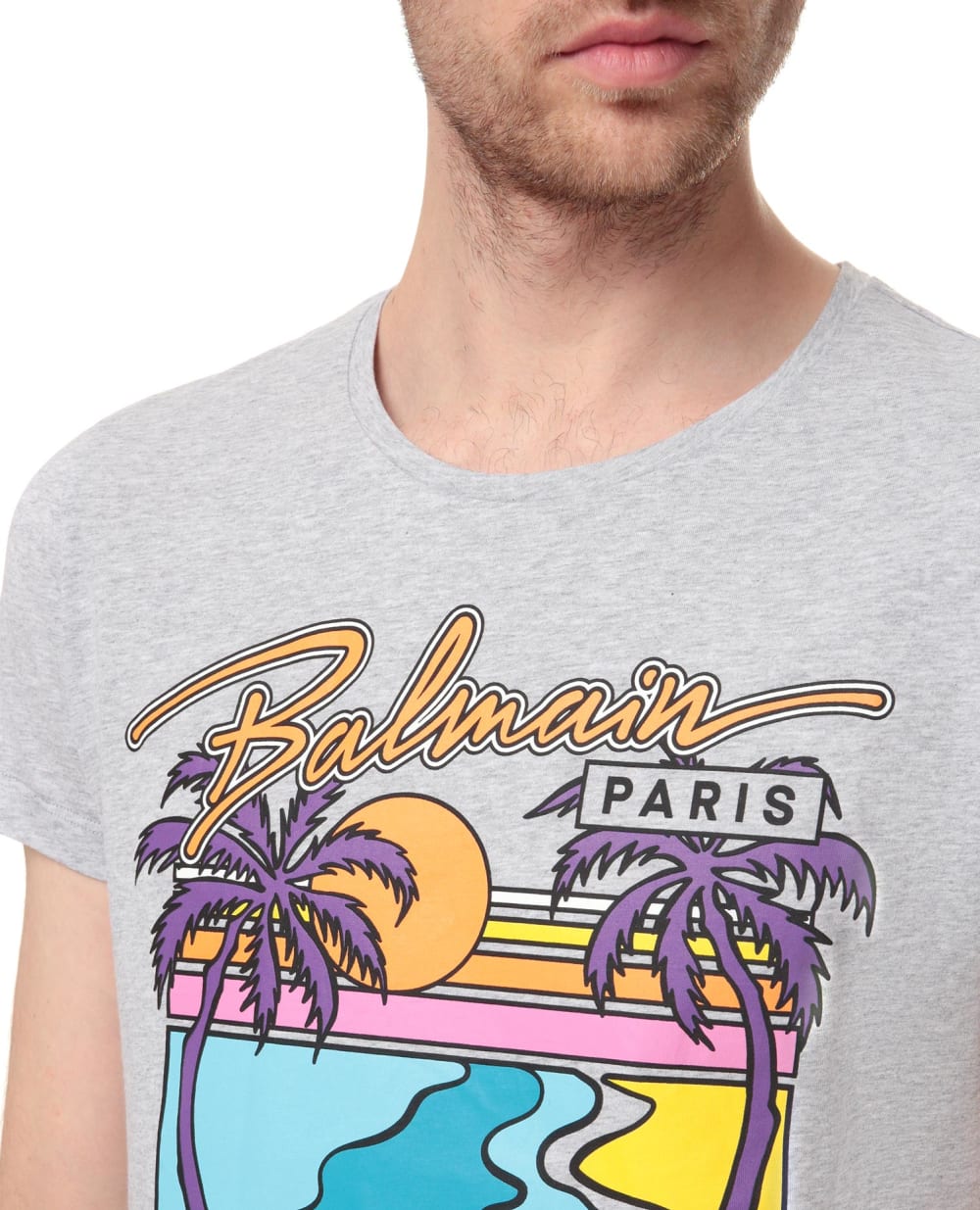 Футболка Balmain VH1EF000G026, серый цвет • Купить в интернет-магазине Kameron