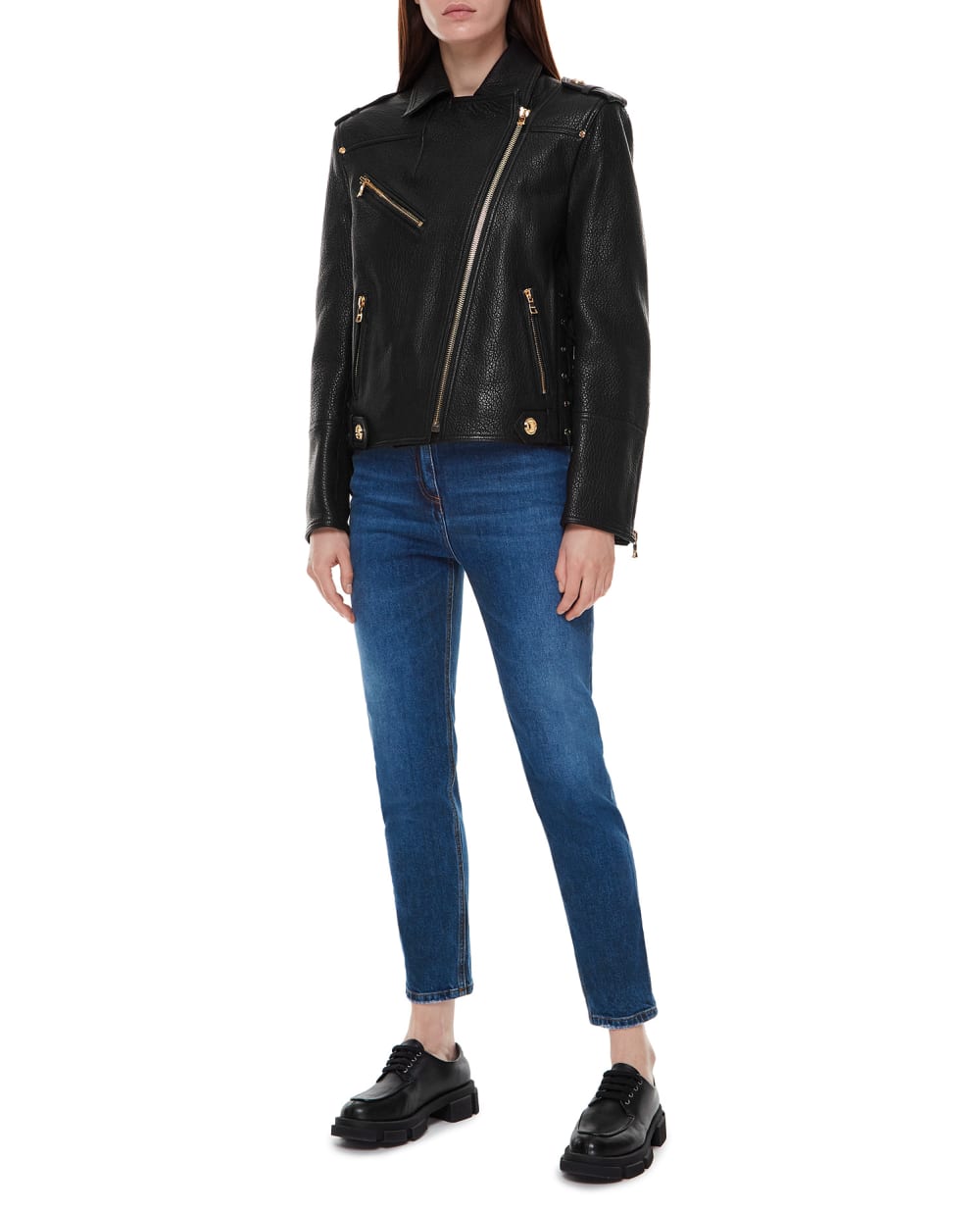 Кожаная косуха Balmain WF1TD035L166, черный цвет • Купить в интернет-магазине Kameron
