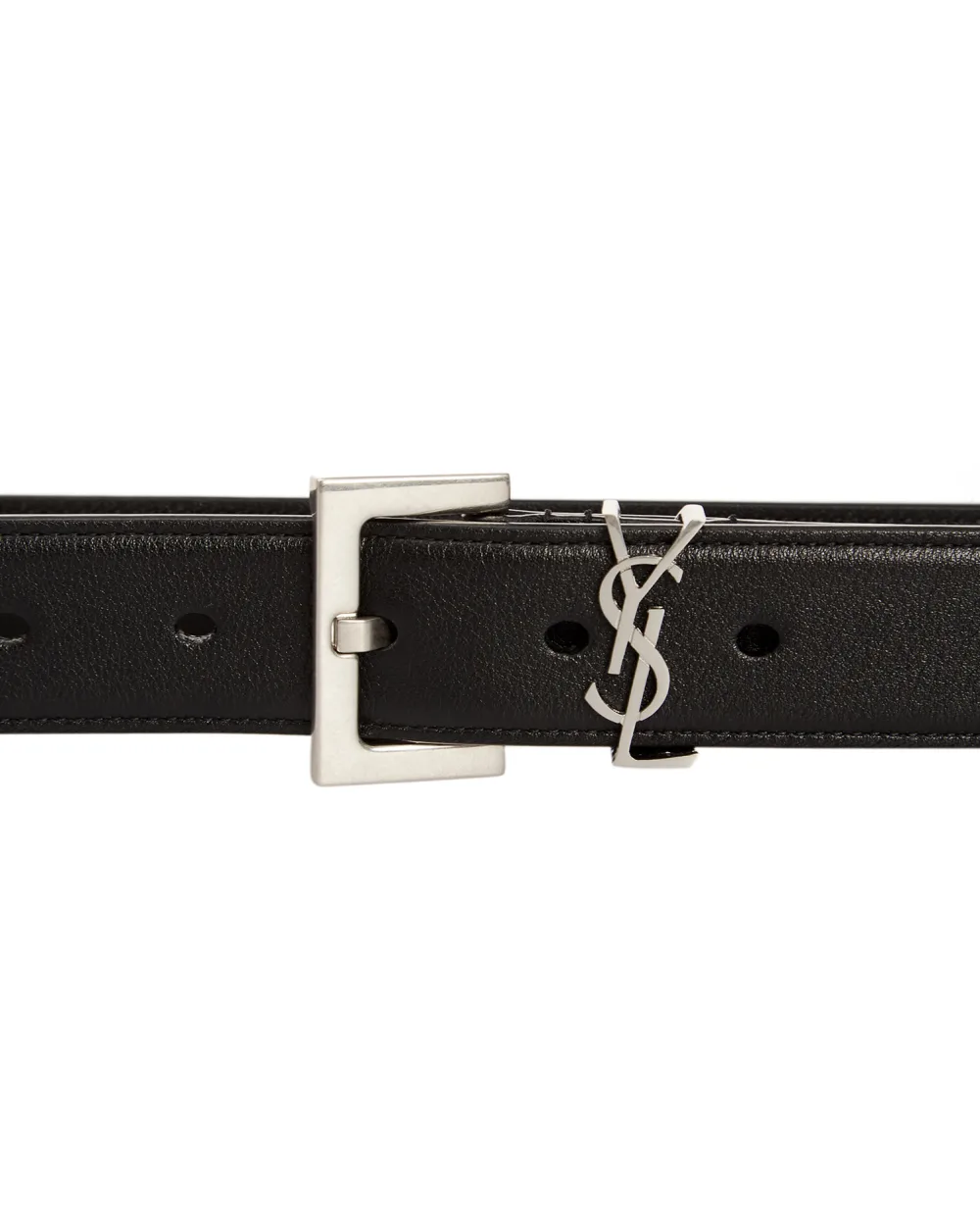 Шкіряний ремінь Saint Laurent 634437-BOO0E, чорний колір • Купити в інтернет-магазині Kameron