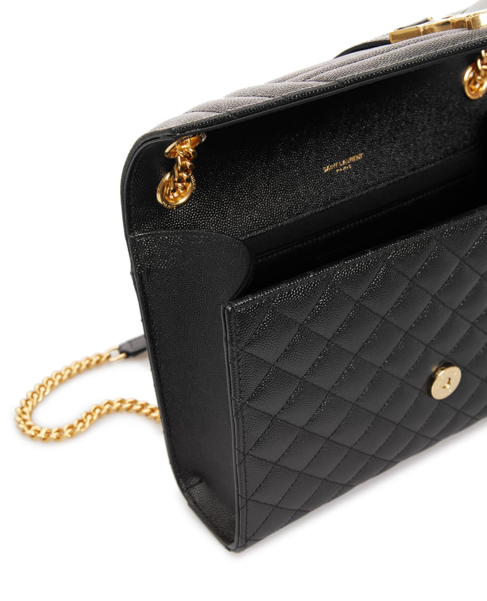 Кожаная сумка Envelope Medium Saint Laurent 600185-BOW91-, черный цвет • Купить в интернет-магазине Kameron