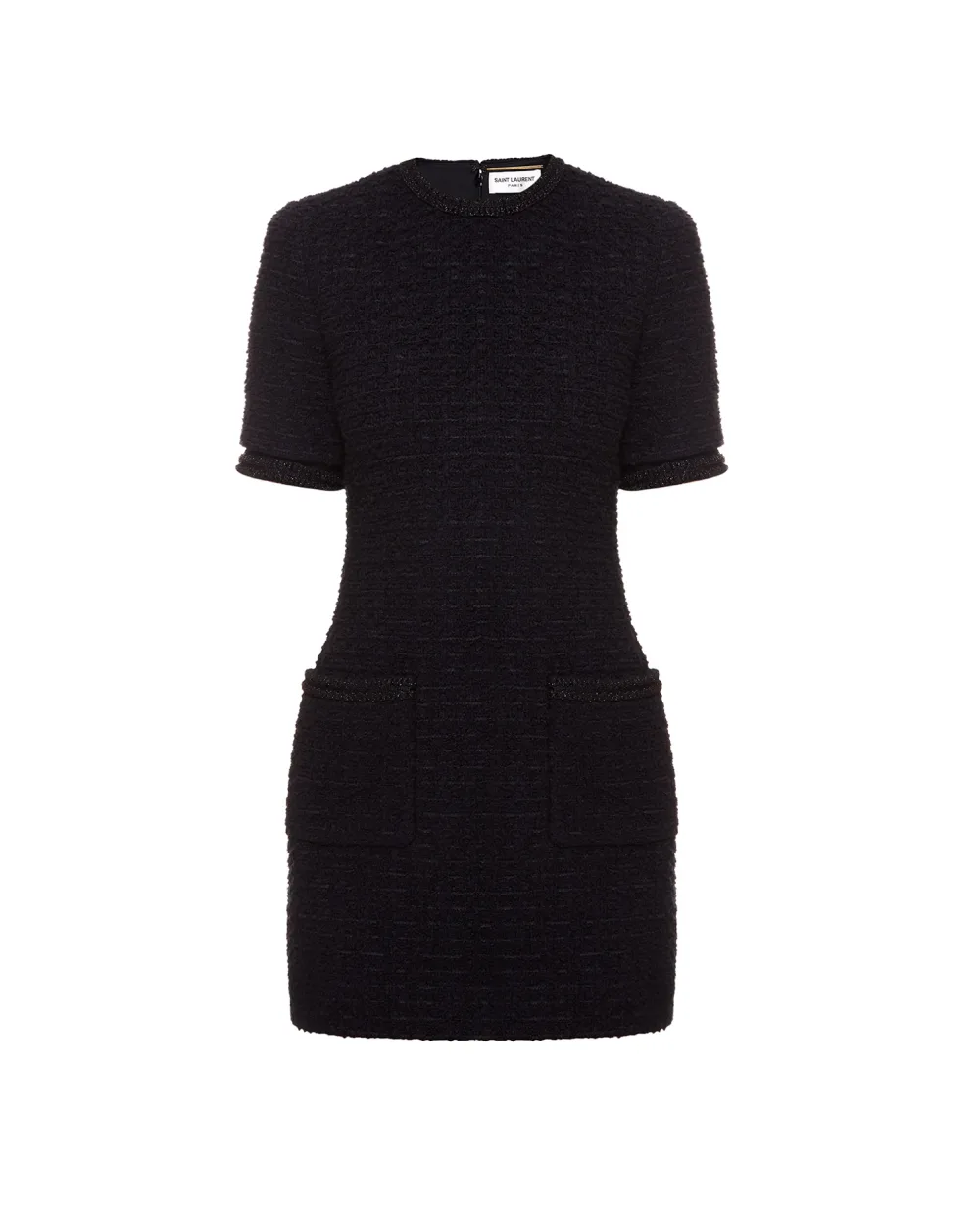 Шерстяное платье Saint Laurent 680940-Y7D30, черный цвет • Купить в интернет-магазине Kameron