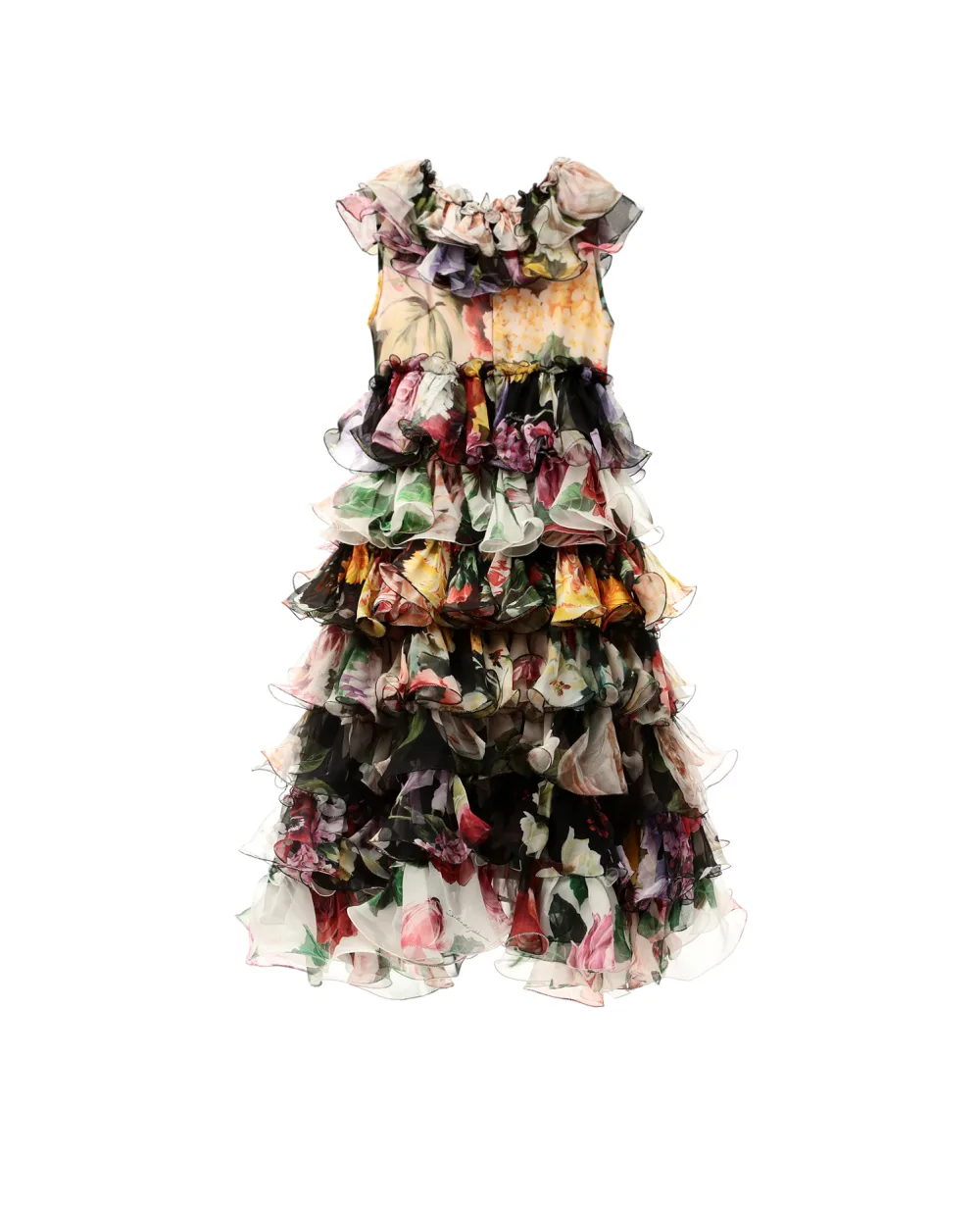Детское шелковое платье Dolce&Gabbana Kids L51DM4-LA321-S, разноцветный цвет • Купить в интернет-магазине Kameron
