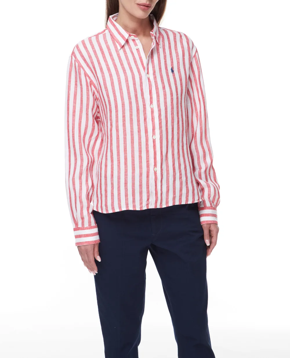 Льняная рубашка Polo Ralph Lauren 211838922006, красный цвет • Купить в интернет-магазине Kameron