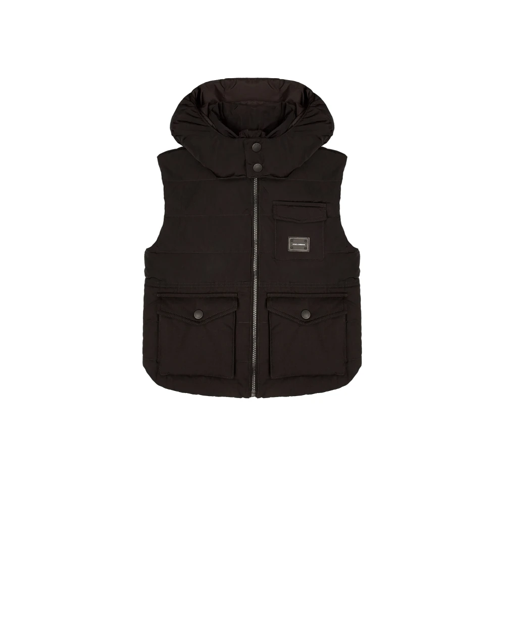 Пуховой жилет Dolce&Gabbana Kids L4JB2Z-G7A5Y-S-SS22, черный цвет • Купить в интернет-магазине Kameron