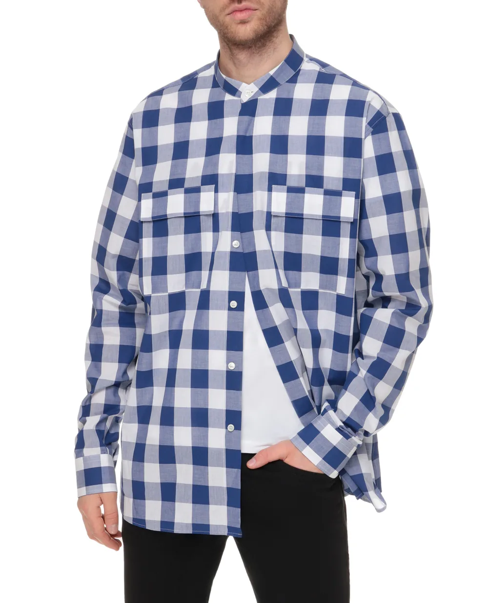 Рубашка Balmain VH1HU000C201, синий цвет • Купить в интернет-магазине Kameron