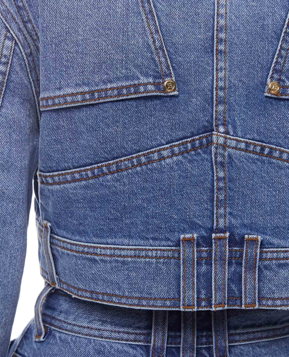 Джинсовая куртка Balmain VF0TC015D113, голубой цвет • Купить в интернет-магазине Kameron