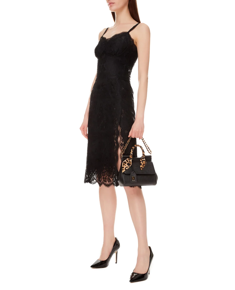 Кожаная сумка Sicily Dolce&Gabbana BB6003-AY153, черный цвет • Купить в интернет-магазине Kameron