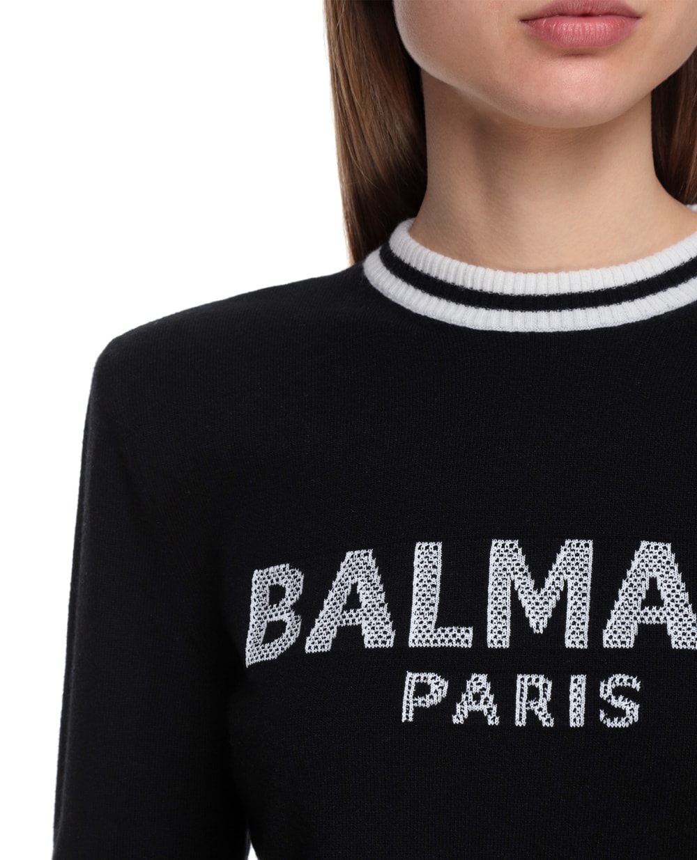 Шерстяной джемпер Balmain VF13120K225, черный цвет • Купить в интернет-магазине Kameron
