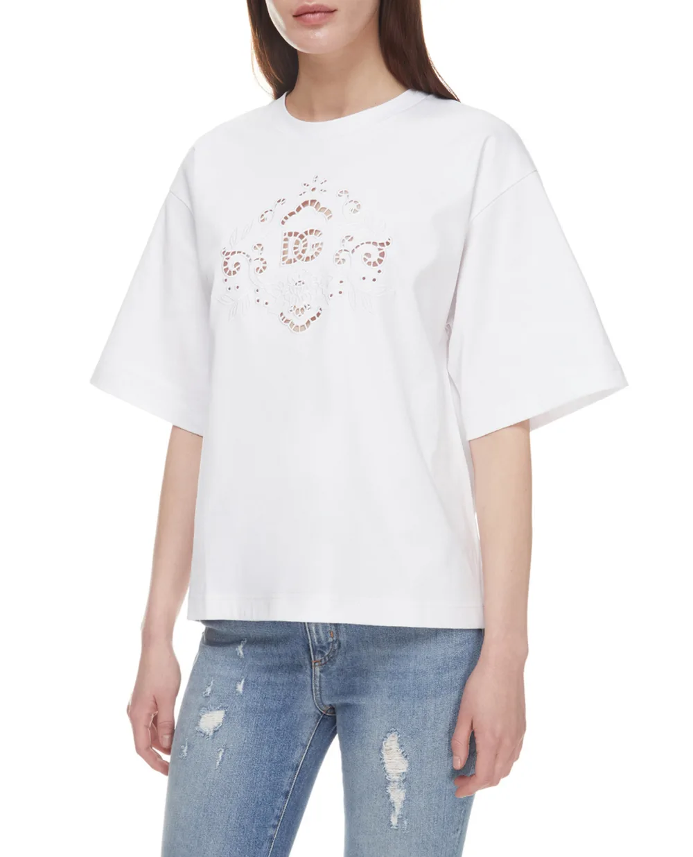 Футболка Dolce&Gabbana F8P31Z-HU7H8, белый цвет • Купить в интернет-магазине Kameron