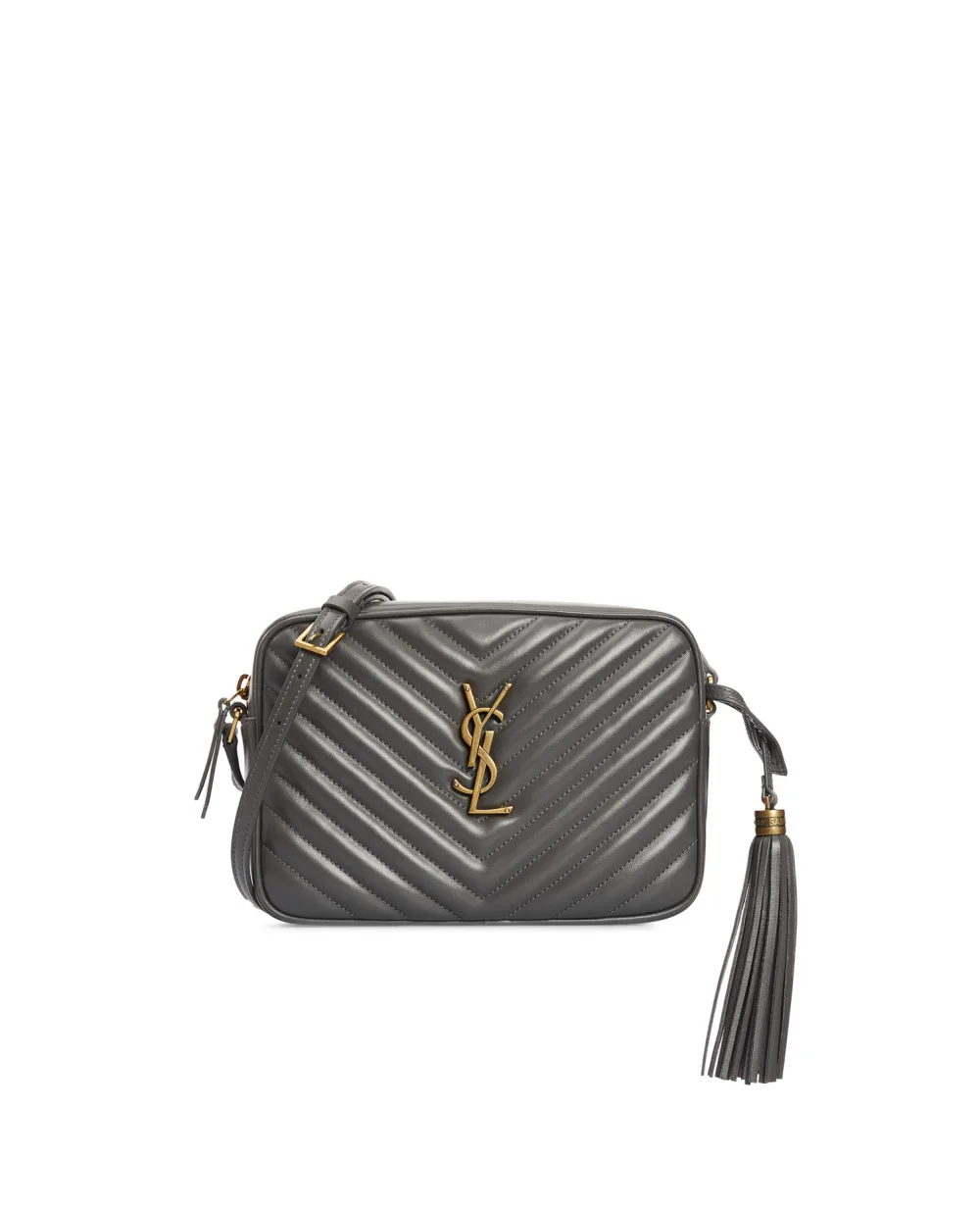 Кожаная сумка Lou Saint Laurent 612544-DV707-, серый цвет • Купить в интернет-магазине Kameron