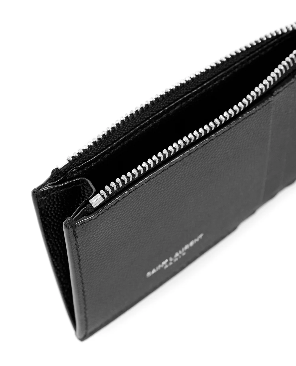 Кожаная визитница Pouch Saint Laurent 609362-BTY0N-, черный цвет • Купить в интернет-магазине Kameron